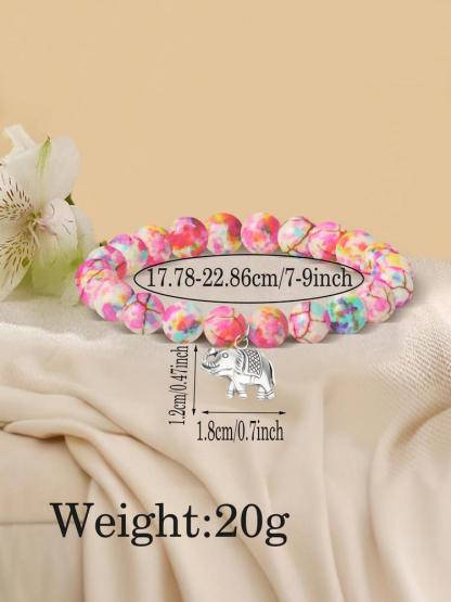 1PC Christmas Gift for Women, Birthday Gift for Daughter Son Niece Nephew, Cute Elephant Bracelet Gift for Mom Dad, Mother's Day Gift for Mom, Bracelet Gift for Elephant lover