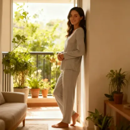 Womens Pajama Sets 2 Piece Lounge Set Fall Winter Pajamas Loose fit version Slim model