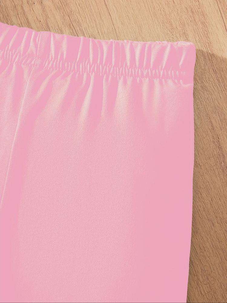 Girls' Casual Sportswear Set, Short Sleeve & Bell Bottoms, Comfortable Elastic Waist Pants, Spring Summer Outdoor Indoor Activities, Kids Girls Clothing