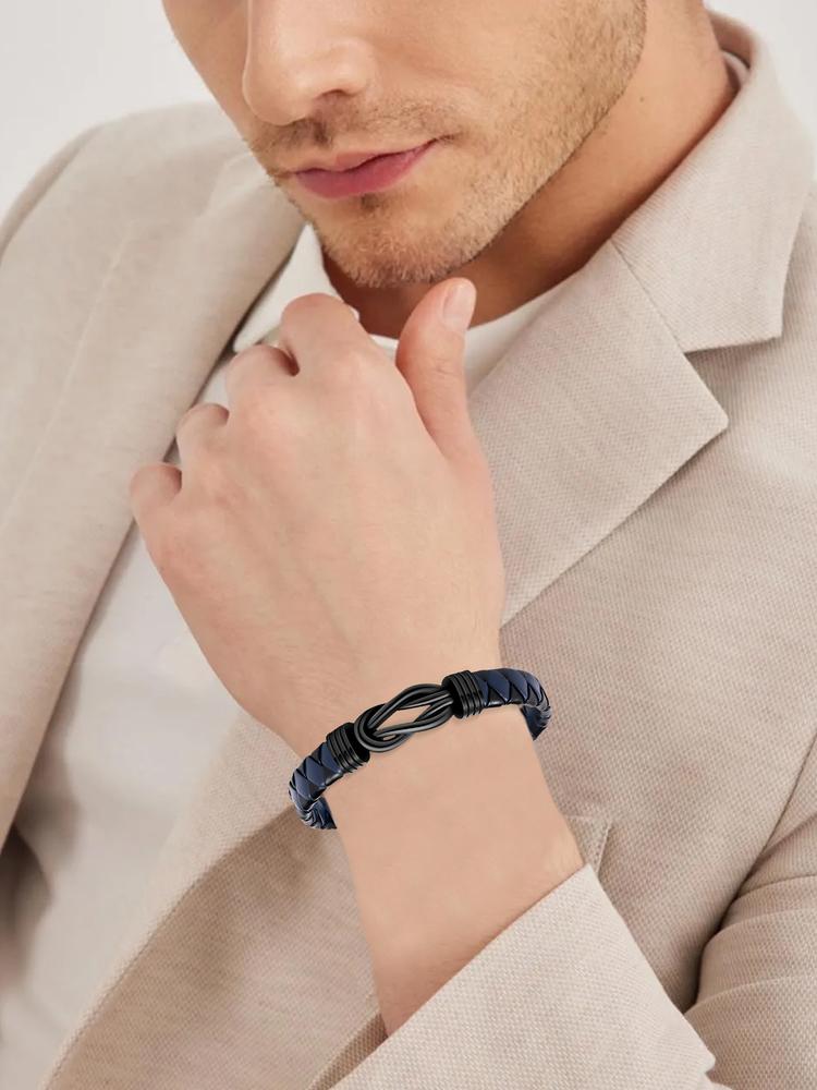 Christmas Gift Ideas for Brothers, Artificial Leather Bracelet & Necklace Set, Stocking Stuff for Brother, Casual All-Seasons Accessory for Him