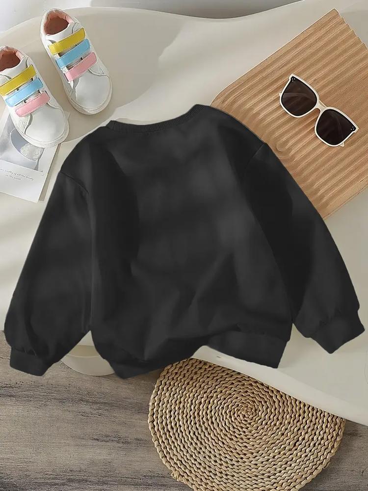 Girls' Spring & Fall Casual Fashion Kpop Falcon Girl Group Print Sweatshirt, Round Neck Long Sleeve Comfortable Basic Top