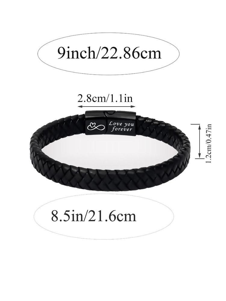 1PC Christmas Gift for Boyfriend, Gifts for Boyfriend, Birthday Gifts for Boyfriend from Girlfriend Leather Bracelets, Knotted Bracelets Jewelry for Boyfriend & Gift Card, Elegant Minimalist Bangle