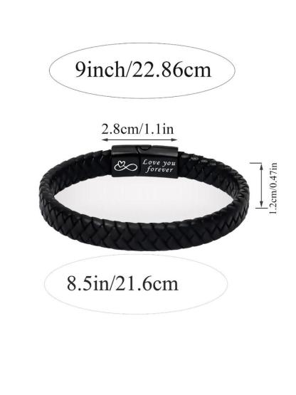 1PC Christmas Gift for Boyfriend, Gifts for Boyfriend, Birthday Gifts for Boyfriend from Girlfriend Leather Bracelets, Knotted Bracelets Jewelry for Boyfriend & Gift Card, Elegant Minimalist Bangle