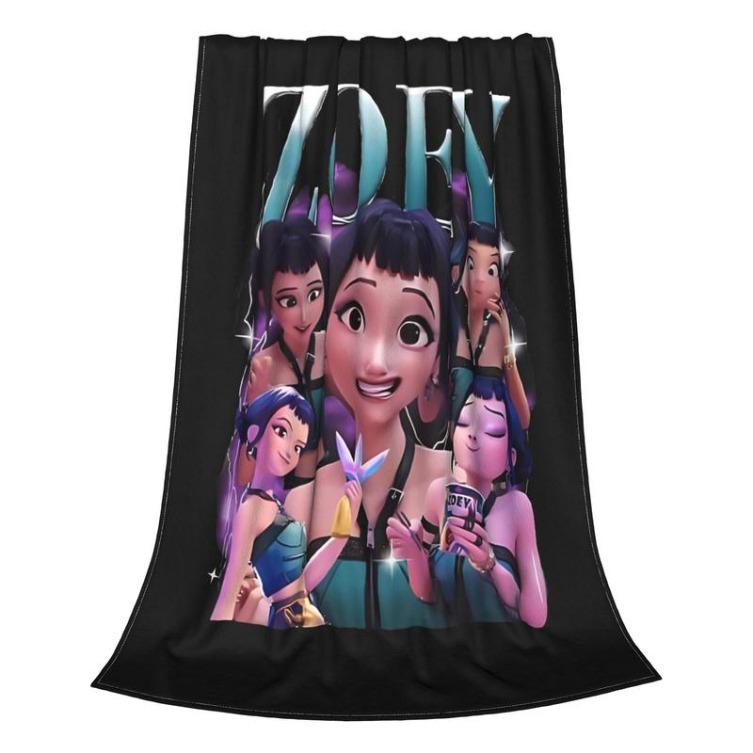 Kpop Demon Hunters Huntrix Knitted Blanket Flannel Zoey Rumi Mira Lightweight Throw Blankets For Home Couch Bed Rug, Man Women Gift, Halloween