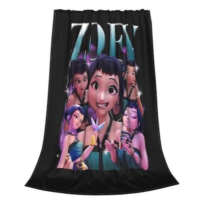 Kpop Demon Hunters Huntrix Knitted Blanket Flannel Zoey Rumi Mira Lightweight Throw Blankets For Home Couch Bed Rug, Man Women Gift, Halloween