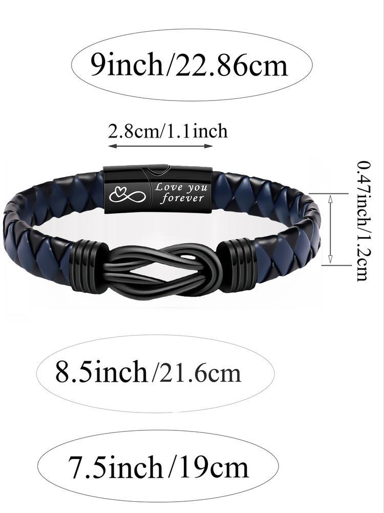 Christmas Gift Ideas for Brothers, Artificial Leather Bracelet & Necklace Set, Stocking Stuff for Brother, Casual All-Seasons Accessory for Him