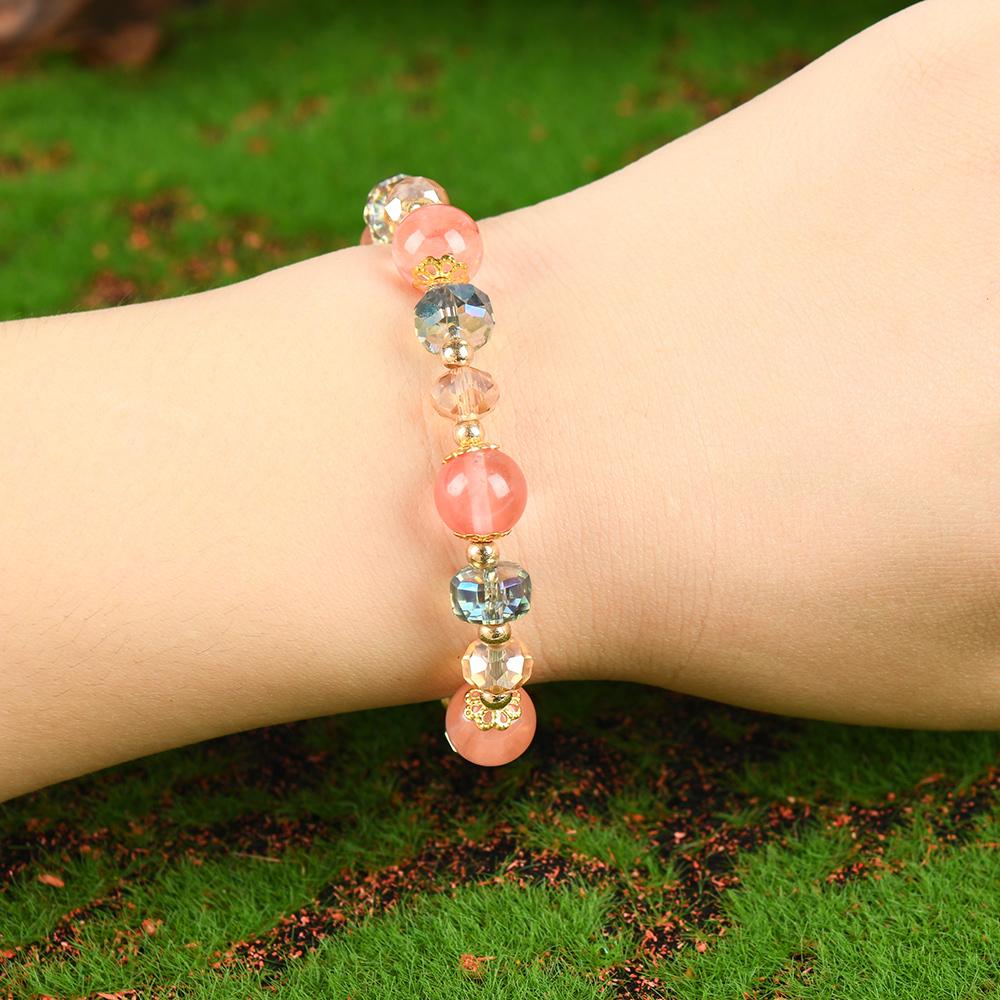 Colorful Crystal Lucky Bracelet For ,Special Occasions Gifts For Girlfriends heavy  bracelet blue friendship bracelet blue bracelet   jewelry protection bracelet  gift fashion artificial bracelet  of  the  day Colorblock Beaded Crystal Bracelet