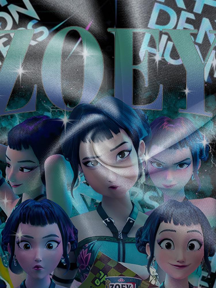 Girls Kpop Demon Hunters Korean Fashion Hoodie, Comfortable Spring & Fall Casual Sweatshirt, Durable Random Print Design, Perfect Christmas Gift