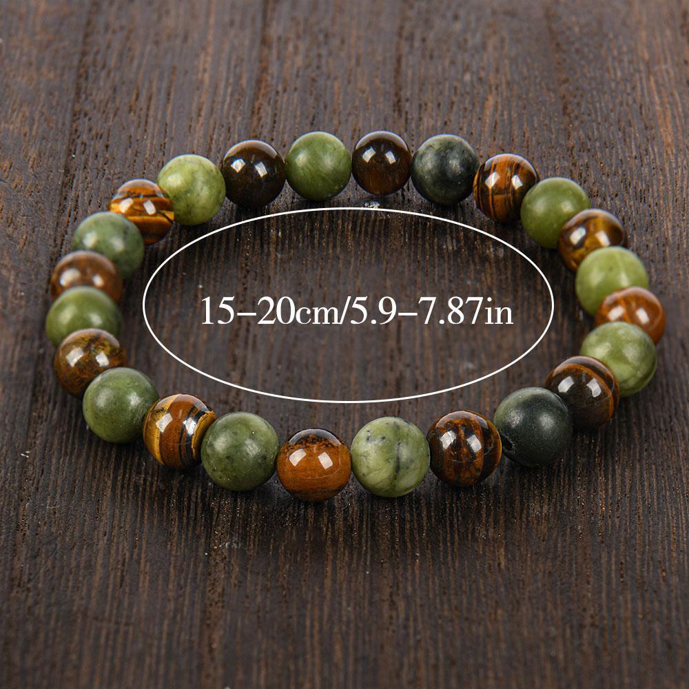 Tiger Eye Stone Bracelet Attracts Wealth, Stretchable Money Attraction Bracelet- Unisex Jewelry Gift glass  beads pulsera  amatista unity  bracelet protection bracelet encouragement gift fashion artificial Colorblock Beaded Crystal Bracelet