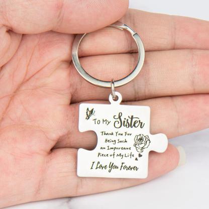 2 Pcs "To My Sister" Stainless Steel Round Keychain - A Heartfelt Gift, Wallet Accessory, Durable, Rust-resistant, Engraved With Message Key Ring, Easy To Attach, Perfect Gift For Siblings, Family, Or Friends