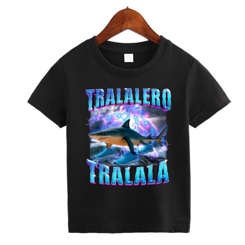 Italian Brainrot Meme Character Hand Drawn for Kids T-Shirt Toddler Boy Funny T-Shirt with Various Designs Including Ballerina Cappuccino and Chimpanzini Bananini