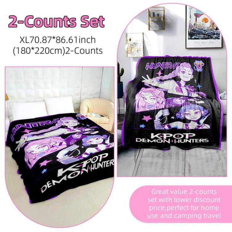 K-Pop Demon Hunter Anime Poster Blanket, Soft Flannel Shawl, Design, Home Office Camping Sofa Bed Cover, Netflix Fan Gift, Man Women Gift