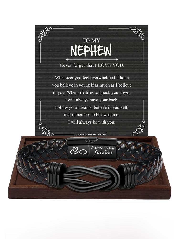 1PC Christmas Surprise Gift for Nephew - Classic Stylish Knotted Bracelet - Fashionable Eight-Byte Knotted Bracelet, Birthday Gift/Valentine’s Gift/Graduation Gift - A Blessing Gift for Nephew