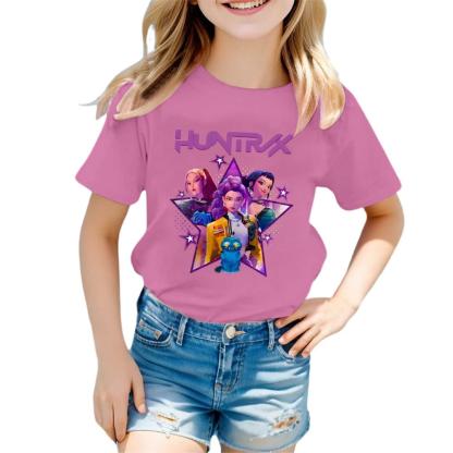 Huntrix Girls T-Shirt , Demon Hunters,Vintage Huntrix Shirt, Huntrix Fan Shirt Gift, Rumi Zoey Mira Graphic Shirt, Huntrix 6-7 Years