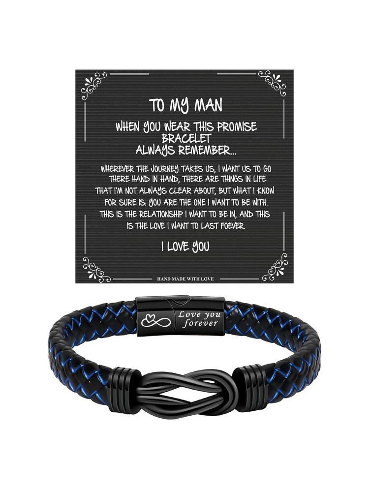 Men's Minimalist Temperament Knot Design Braided Bracelet, Fashion Jewelry for Party, Daily Clothing Decor, Trendy All-match & Exquisite Jewelry for Birthday Gift