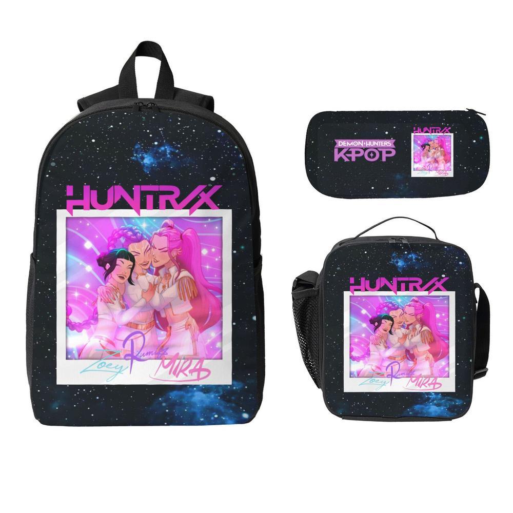 K POP DERPY SAJA BOYS Backpacks for Teens Adults 3PCS School Backpack with Lunch Box Pencil Pouch High College Travel School bag Bookbag Set