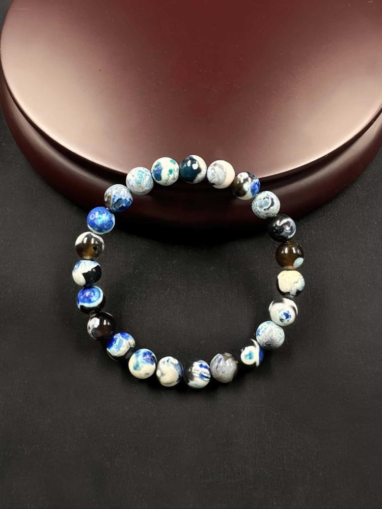 1PC 8mm Fire Agate Bracelet for Women, Natural Stone Bracelet for Relaxation and Clarity, Perfect Gift for Any Occasion, Beaded Bracelets