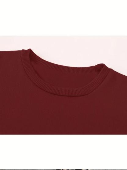 Boys' Spring & Fall Fashion Casual Creative Sweatshirt, Six Seven67 Christmas Series, Gesture Number 67 Print, Long Sleeve, Fitted