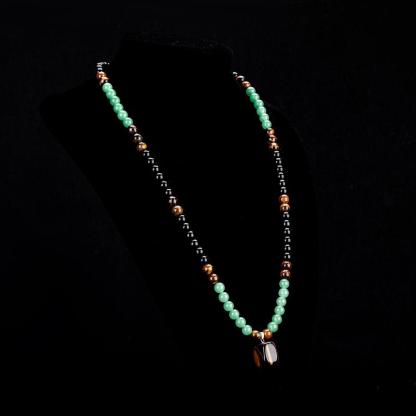 ARPURRAINA Money Attraction Necklace With GreenAventurine & Tiger Eye  Pendant Healing Crystal Stone ,Anniversary, Vacation &Theme Parties Jewelry Charms Abundance Crystal bracelet,Long Chain,Sweater chain,Ideal Gift Jewelry for Men and Women