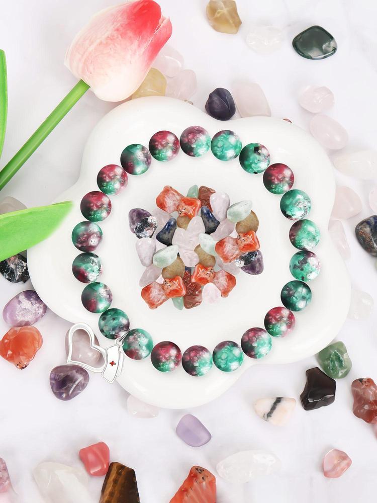 1PC Mother's Day Gift Fashion Nurse Cap Beaded Bracelet Gift for Nurse, Nurses' Day Gift Elegant Tribute to Healthcare Angels, Nursing Student Keepsake - Stylish Minimalist Medical Symbol Jewelry