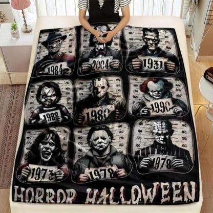 Soft Funny Throw Blanket Horror Icons Flannel Fleece - Cozy Fuzzy Plush Comfy All-Season Sofa Bedroom Dorm Couch Office Car Travel Home Bedding,Comfortable Movie Decor Blanket Men Women Boys Girls Halloween Birthday Fan Gifts, Man Women Gift
