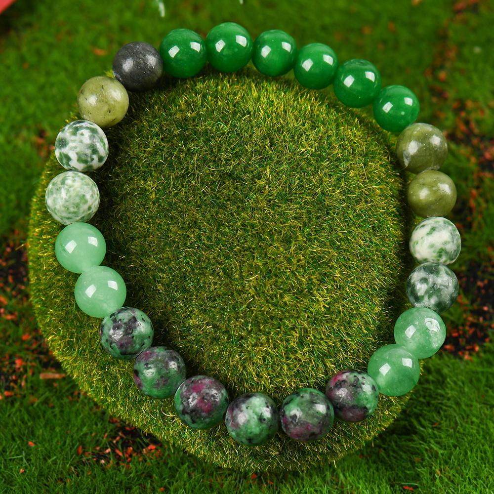 New Beginning Handcrafted Bracelet with Green Aventurine & Epidote Granite - Crystal Jewelry for Prosperity, Peace & Hope  Crystal  Bracelet