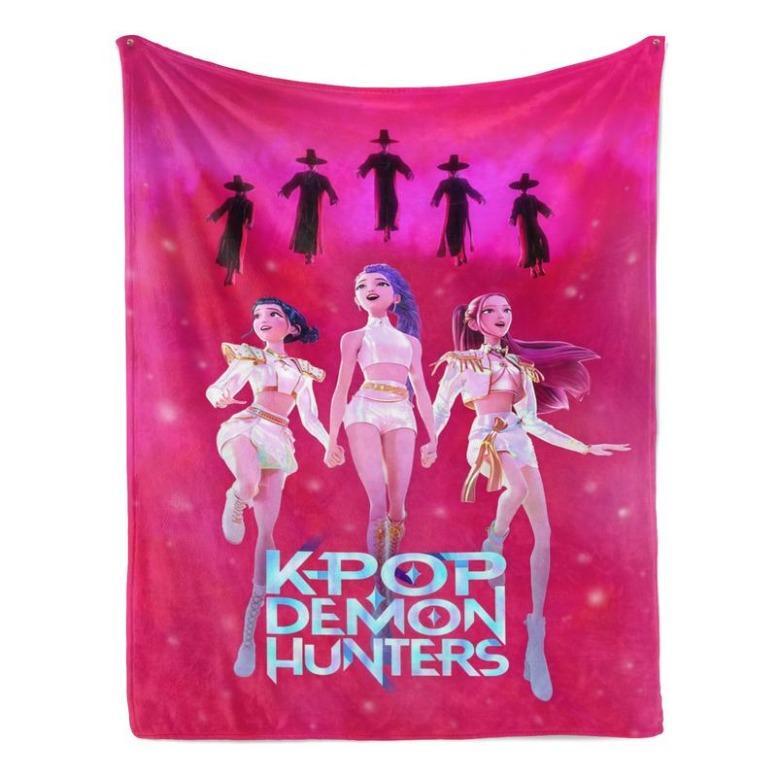 25 New Kpop Demon Hunters Music Blanket Cartoon Flannel Throw Blankets Anime Travel Blanket For All Seasons, Man Women Gift, HalloweenGift For Men & Women, Gift For Kids, Christmas Gift, Halloween Gift