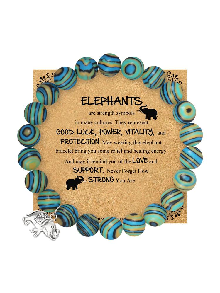 1PC Christmas Gift for Women, Birthday Gift for Daughter Son Niece Nephew, Cute Elephant Bracelet Gift for Mom Dad, Mother's Day Gift for Mom, Bracelet Gift for Elephant lover