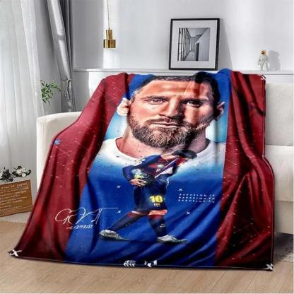 Football superstar L-Leo-Messi-i flannel adult and children's blanket sofa bed decoration blanket portable blanket gift