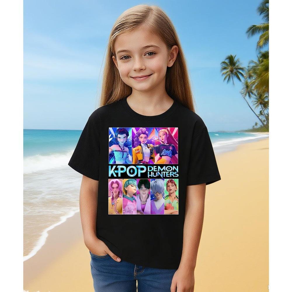 KIDS Hunt-rix K-Pop Demon Hunters Sa-ja Boy Shirt T-Shirts Short Sleev