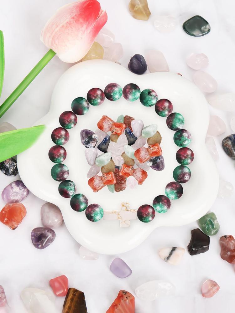 1Pc Christian Gifts for Her, Cross Bracelet for Women Girls, Beaded Bracelet, Easter Gifts for Girls Faith Religious Easter Catholic Christian Jewelry, Meaningful Communion Baptism Gifts for Girls Healing Natural Stone Bracelets