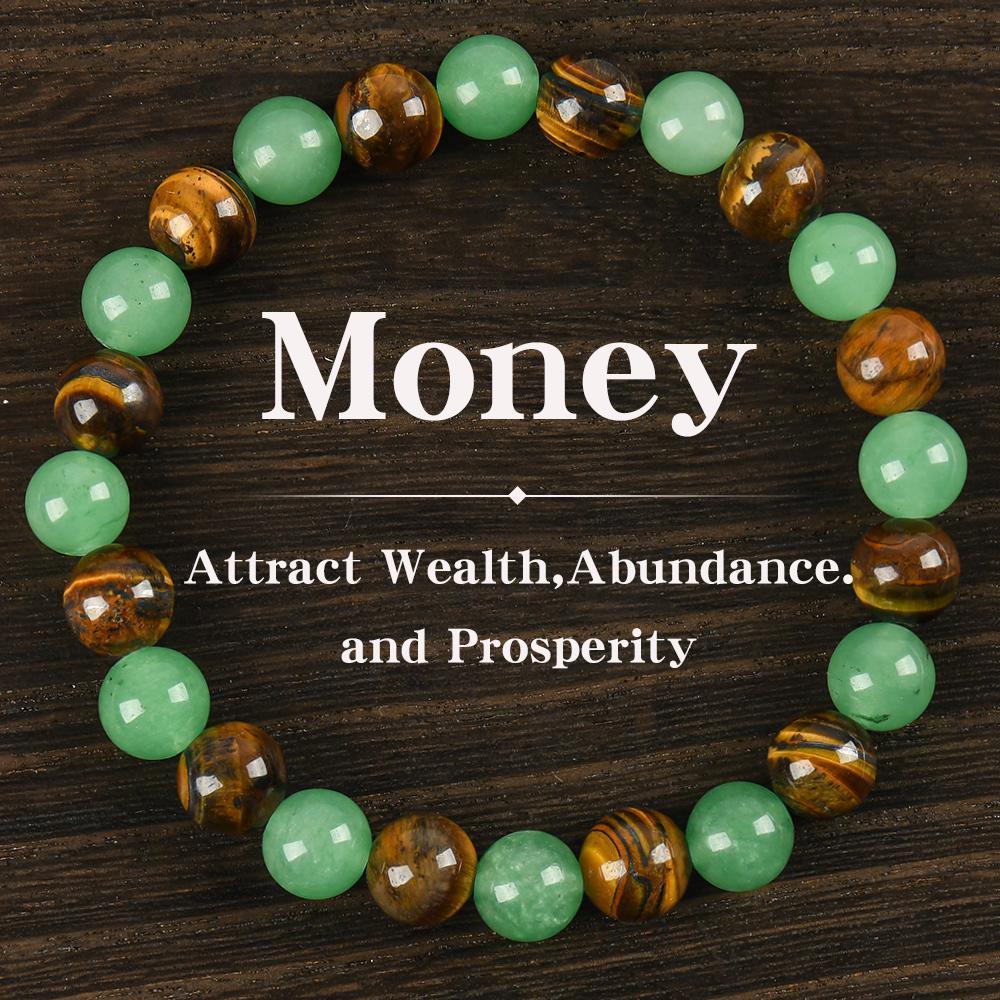 1pc Arpurraina Money Attraction Bracelet with Green Aventurine & Tiger