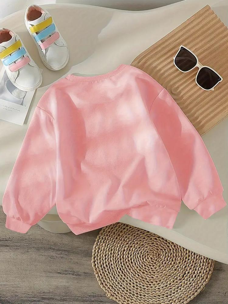 Girls' Spring & Fall Casual Fashion Kpop Falcon Girl Group Print Sweatshirt, Round Neck Long Sleeve Comfortable Basic Top