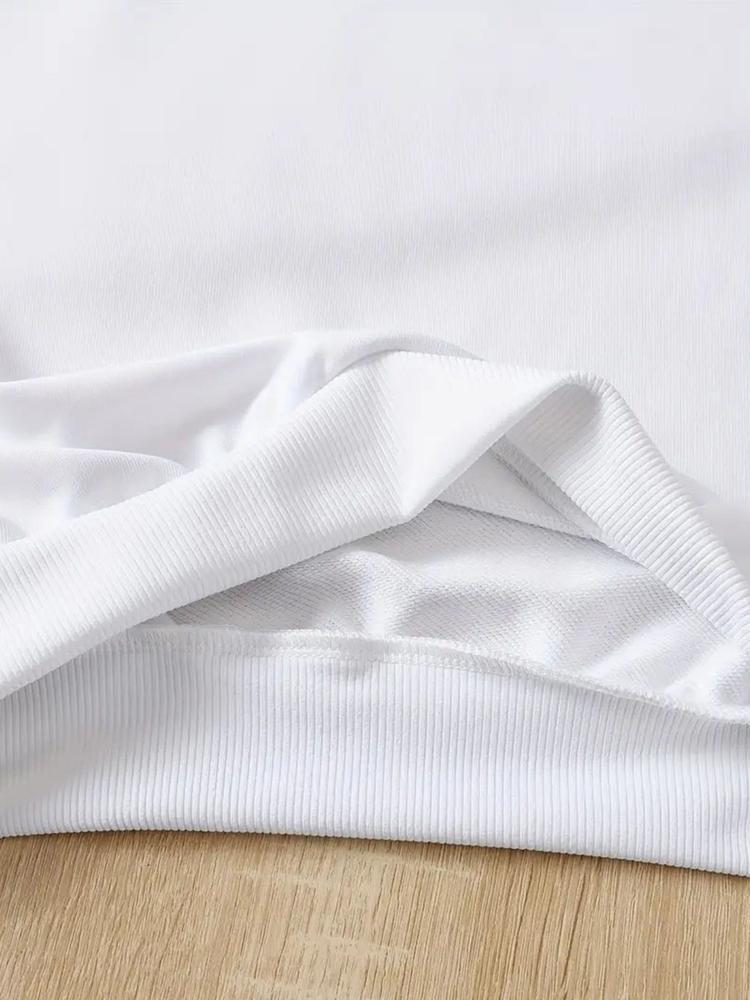 Girls' Cartoon Print Sweatshirt & Elastic Leggings Set, Casual Fitted for Spring & Fall, Kids Outdoor Indoor Activities