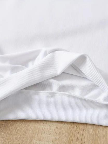 Girls' Cartoon Print Sweatshirt & Elastic Leggings Set, Casual Fitted for Spring & Fall, Kids Outdoor Indoor Activities