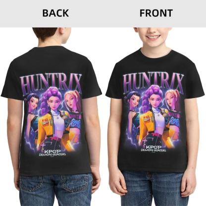 Kpop Demon Hunters Kids T-Shirt 3d Printed Graphic T-Shirts Boys And Girls Short Sleeve Shirts For Youth Kids Small