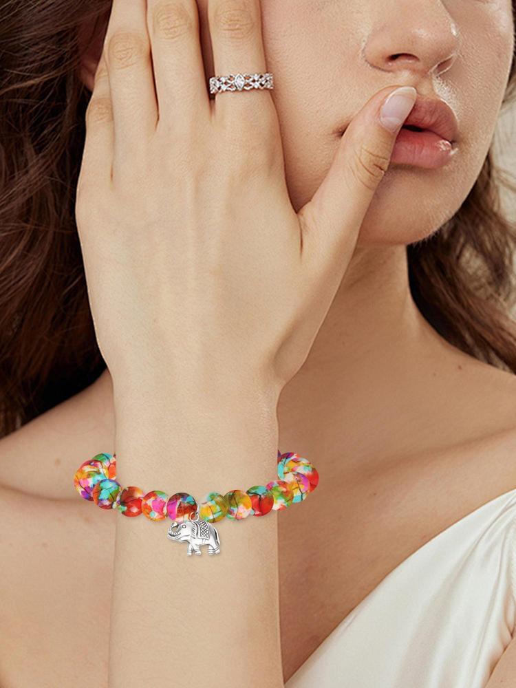 1PC Christmas Gift for Women, Birthday Gift for Daughter Son Niece Nephew, Cute Elephant Bracelet Gift for Mom Dad, Mother's Day Gift for Mom, Bracelet Gift for Elephant lover
