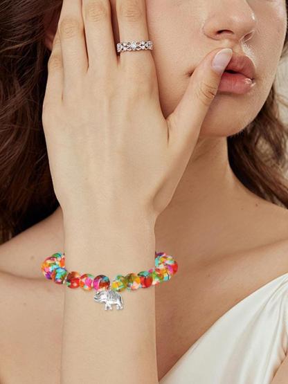 1PC Christmas Gift for Women, Birthday Gift for Daughter Son Niece Nephew, Cute Elephant Bracelet Gift for Mom Dad, Mother's Day Gift for Mom, Bracelet Gift for Elephant lover