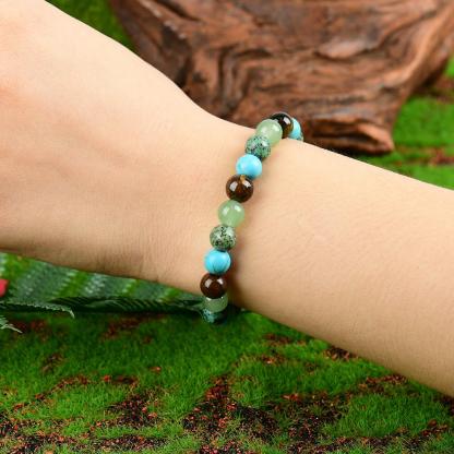 Stress-reducing Crystal Relaxing Bracelet For Both Men And Women, Calm blue friendship bracelet blue bracelet beaded  jewelry protection bracelet encouragement gift fashion artificial unisex jewelry gift Colorblock Beaded Crystal Bracelet