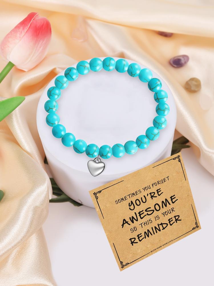 Women's Boho Beaded Jewelry Set, Natural Stone & Crystal Accents, Ideal Christmas Gift for Her, Comes with Gift Card