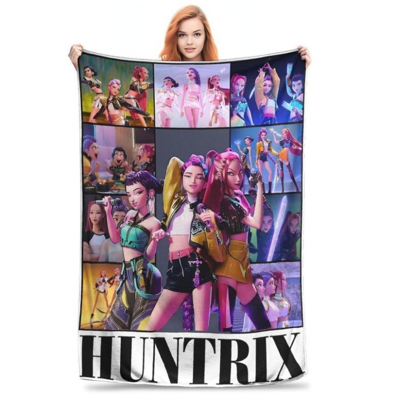 K-Pop Demon Hunters Printed Blanket For Men Women Warm Cozy Fluffy Throw Blankets For Bed 50x60 Inches Multi-sizeFlannel Blanket,Zoey Rumi Mira, Gift For Men & Women & Kids, K-Pop Demon Hunters Blankets