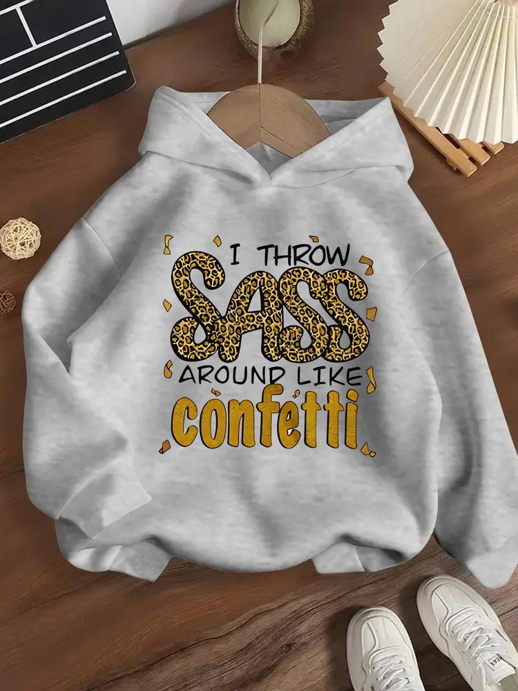 Girls' Leopard Print Hoodie Sweatshirt, Casual Fitted Long Sleeve Pullover, Spring & Fall Fashion, Comfortable Kids Clothing