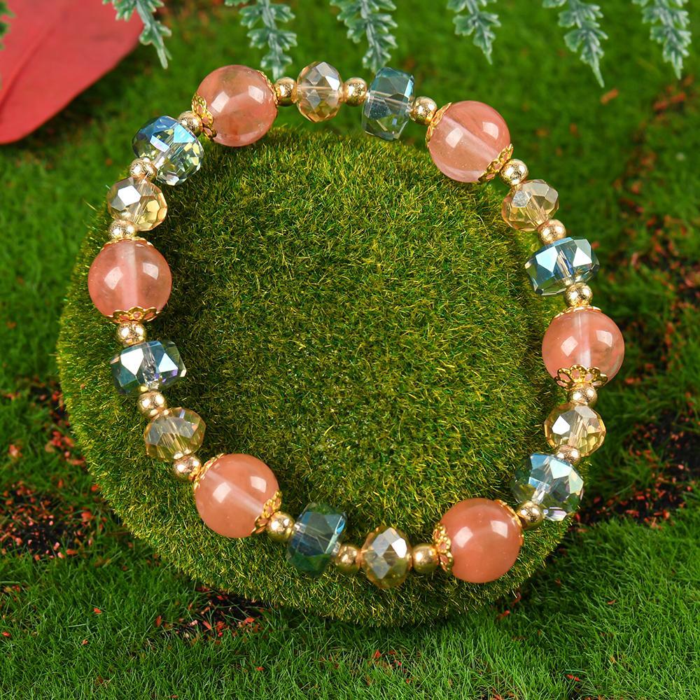 Colorful Crystal Lucky Bracelet For ,Special Occasions Gifts For Girlfriends heavy  bracelet blue friendship bracelet blue bracelet   jewelry protection bracelet  gift fashion artificial bracelet  of  the  day Colorblock Beaded Crystal Bracelet