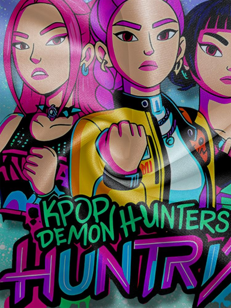 Girls Kpop Demon Hunters Set, Fall & Winter Comfort Fashion, Gradient Starry Sky Group Print Hoodie Bell Bottoms, Perfect Christmas Gift