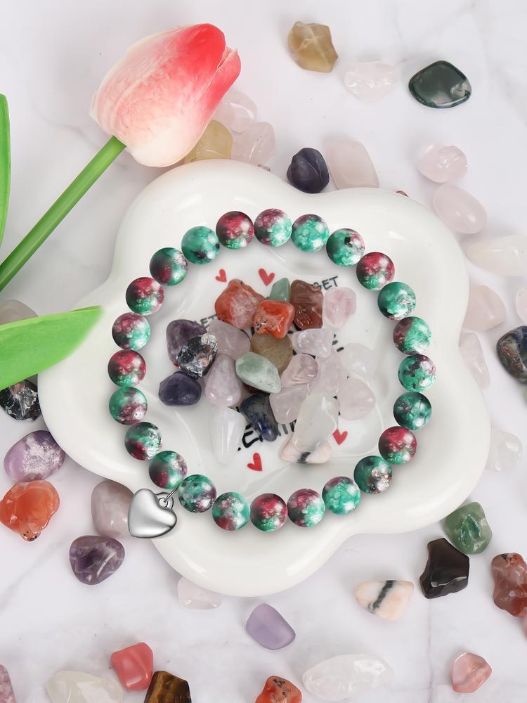 Women's Boho Beaded Jewelry Set, Natural Stone & Crystal Accents, Ideal Christmas Gift for Her, Comes with Gift Card