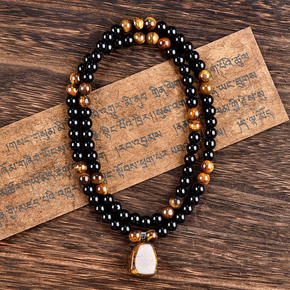 ARPURRAINA Money Attraction Necklace with Tiger Eye Pendant Healing Crystal Stone ,Obsidian,Anniversary, Vacation &Theme Parties Jewelry Charms Abundance Crystal bracelet,Long Chain,Sweater chain,Ideal Gift Jewelry for Men and Women