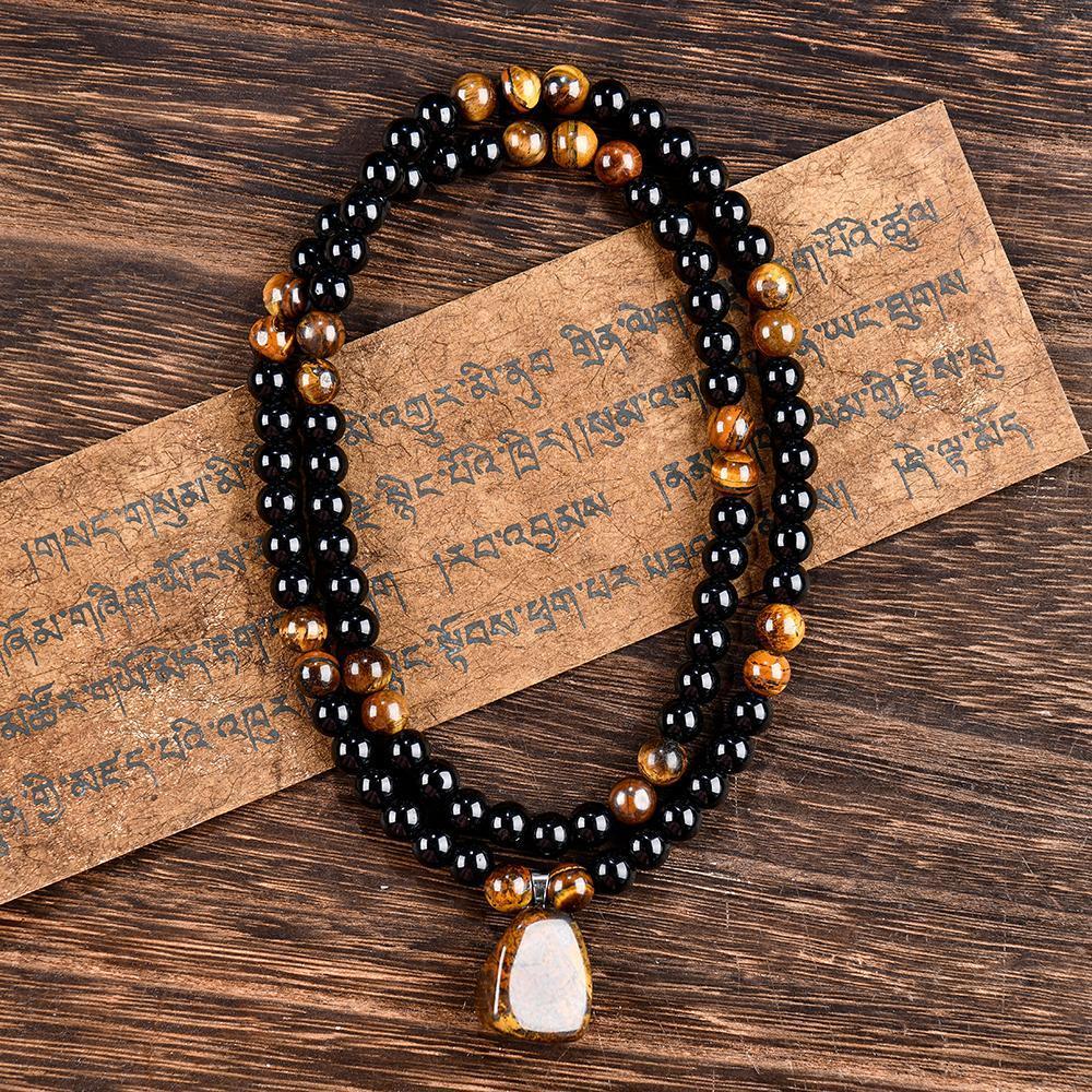 ARPURRAINA Money Attraction Necklace with Tiger Eye Pendant Healing Crystal Stone ,Obsidian,Anniversary, Vacation &Theme Parties Jewelry Charms Abundance Crystal bracelet,Long Chain,Sweater chain,Ideal Gift Jewelry for Men and Women