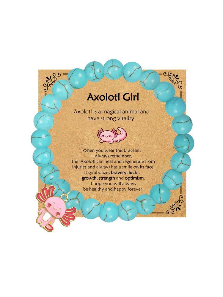 1PC Christmas Axolotl Charm Bracelet, Stocking Stuffer Gift for Mom Aunt Son Teacher Daughter Sister, Cute Animal Jewelry - Birthday Gift/Valentine's Day Gift - Cute Gift for Best Friend Friendship Gift - Anniversary Love Gift