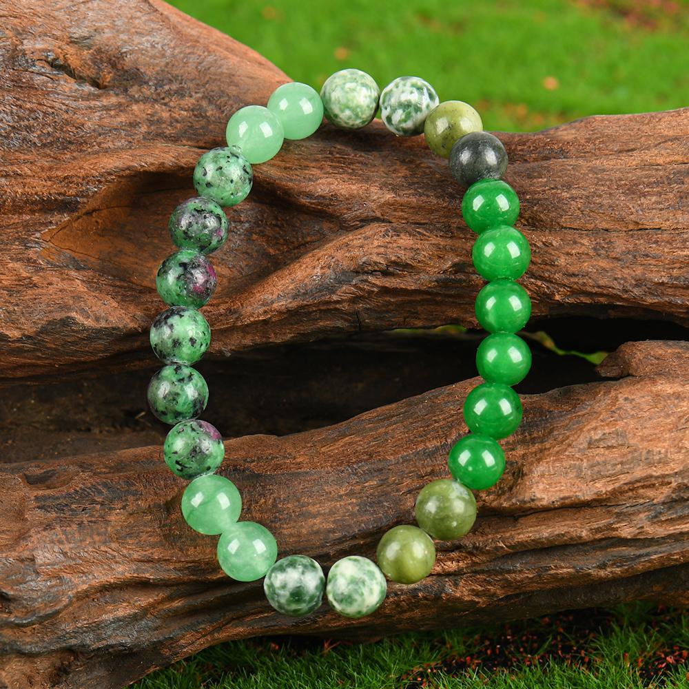 New Beginning Handcrafted Bracelet with Green Aventurine & Epidote Granite - Crystal Jewelry for Prosperity, Peace & Hope  Crystal  Bracelet