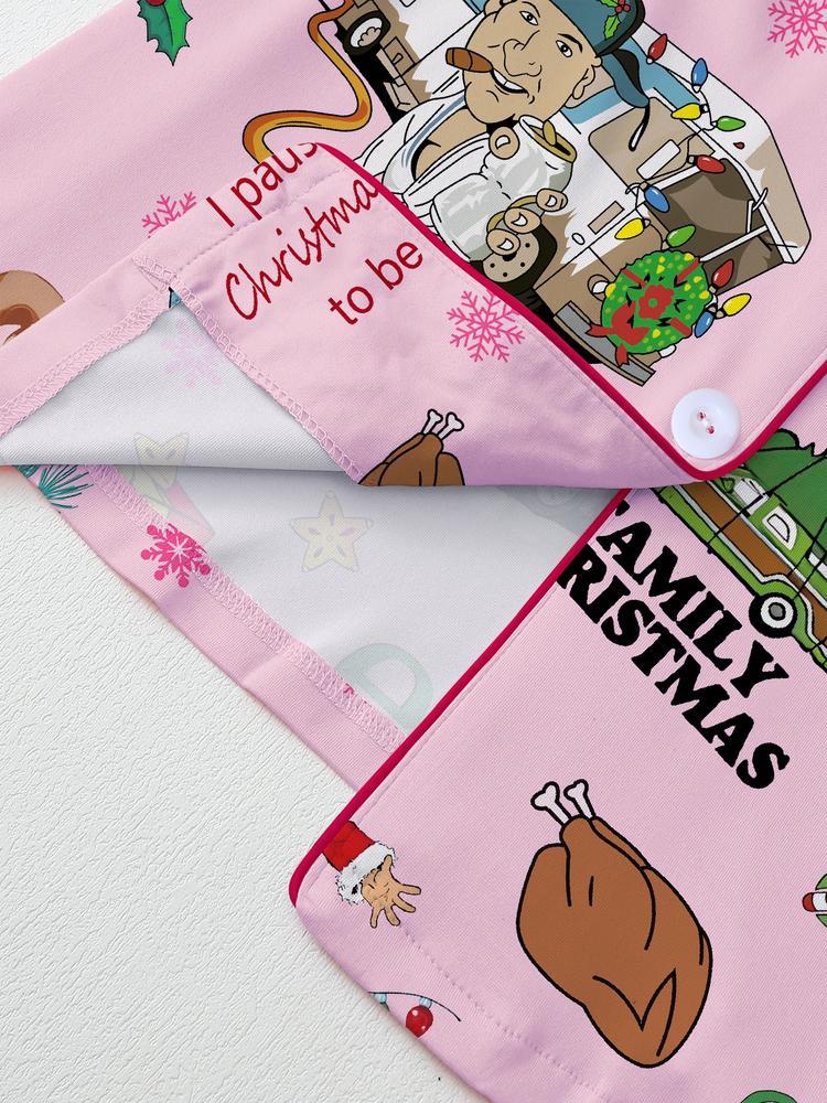 【Christmas Pajamas】Women's Christmas Pajama Set, Elegant Long Sleeve Top & Pants, Comfortable Home Wear, Fall Winter, Cute Holiday Gift Idea，christmas movie,Pajama Day,Pajama Party,christmas Vacation,EIF,Clark Christmas, Loungewear